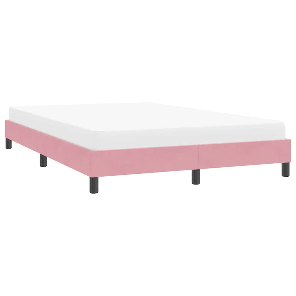 Bed frame without mattress pink 140x220 cm velvet