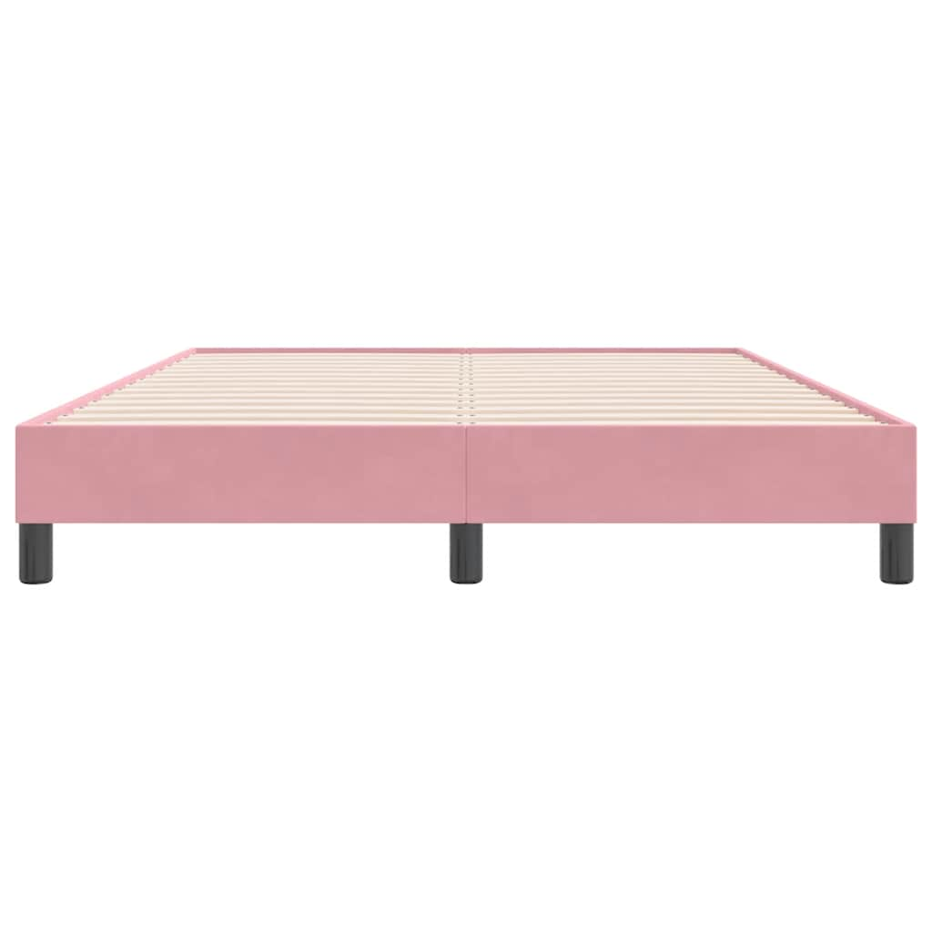 Bed frame without mattress pink 140x220 cm velvet