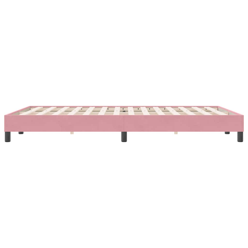 Bed frame without mattress pink 140x220 cm velvet