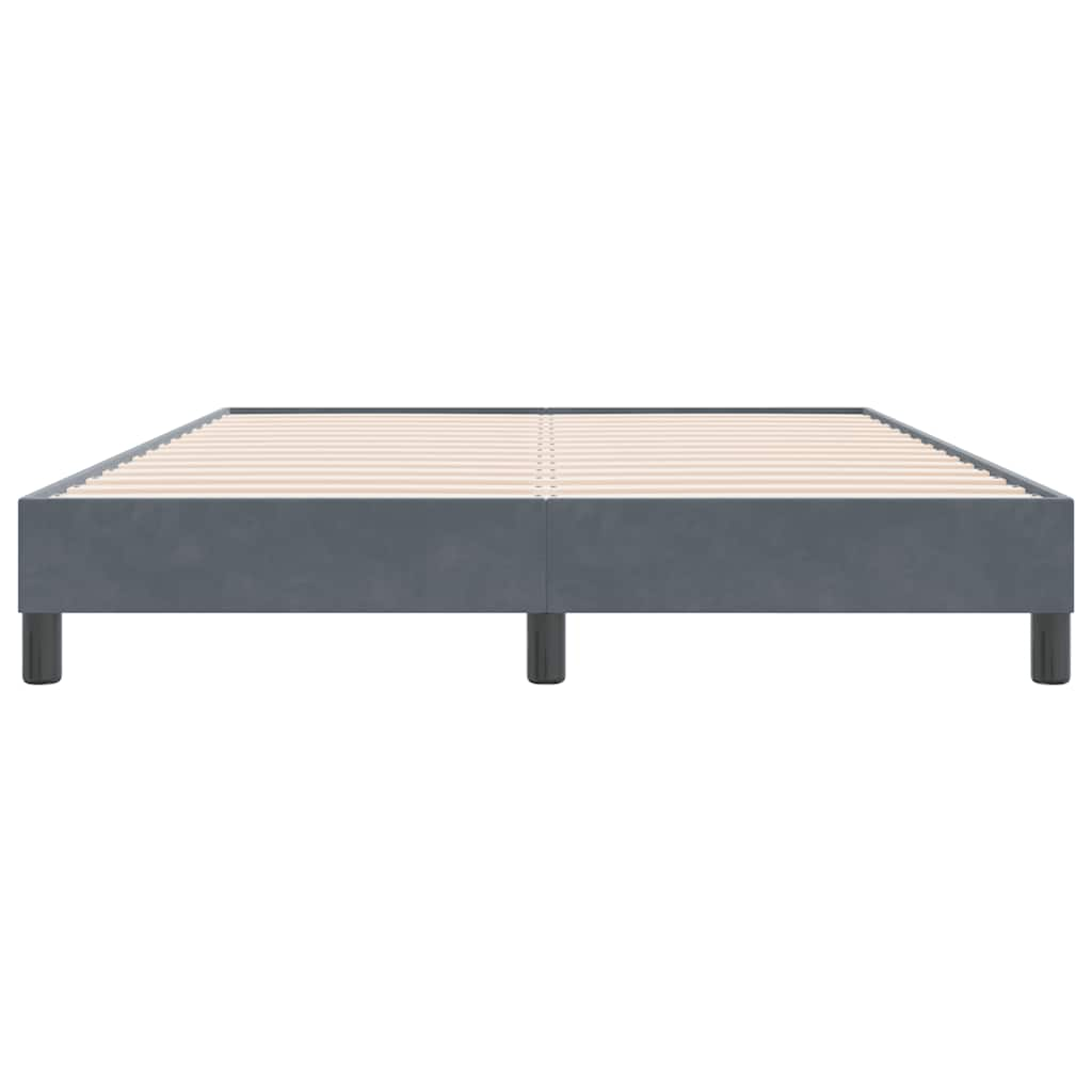 Bed frame without mattress dark grey 160x220 cm velvet