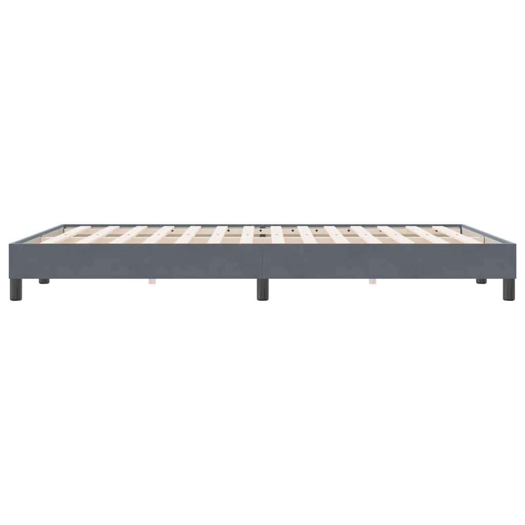 Bed frame without mattress dark grey 160x220 cm velvet