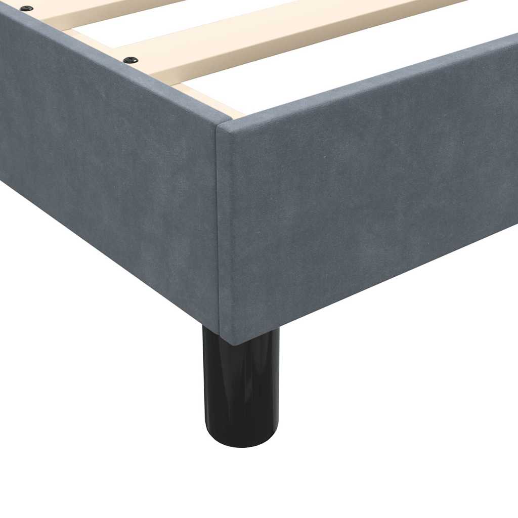 Bed frame without mattress dark grey 160x220 cm velvet