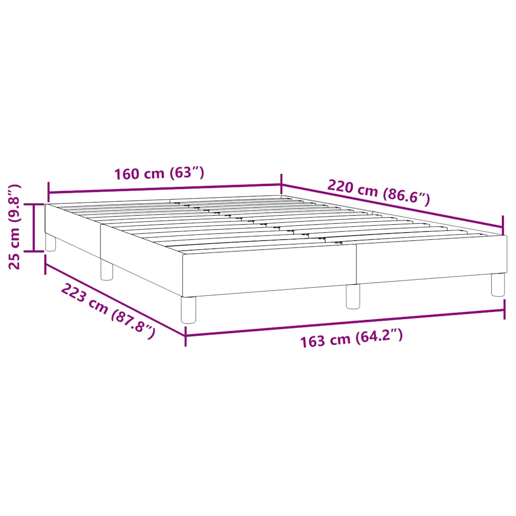 Bettgestell ohne Matratze Dunkelgrün 160x220 cm Samt