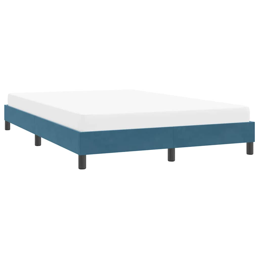 Bed frame without mattress dark blue 160x220 cm velvet