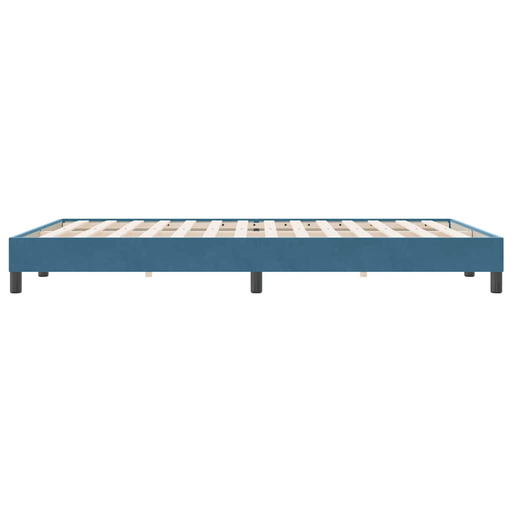 Bed frame without mattress dark blue 160x220 cm velvet