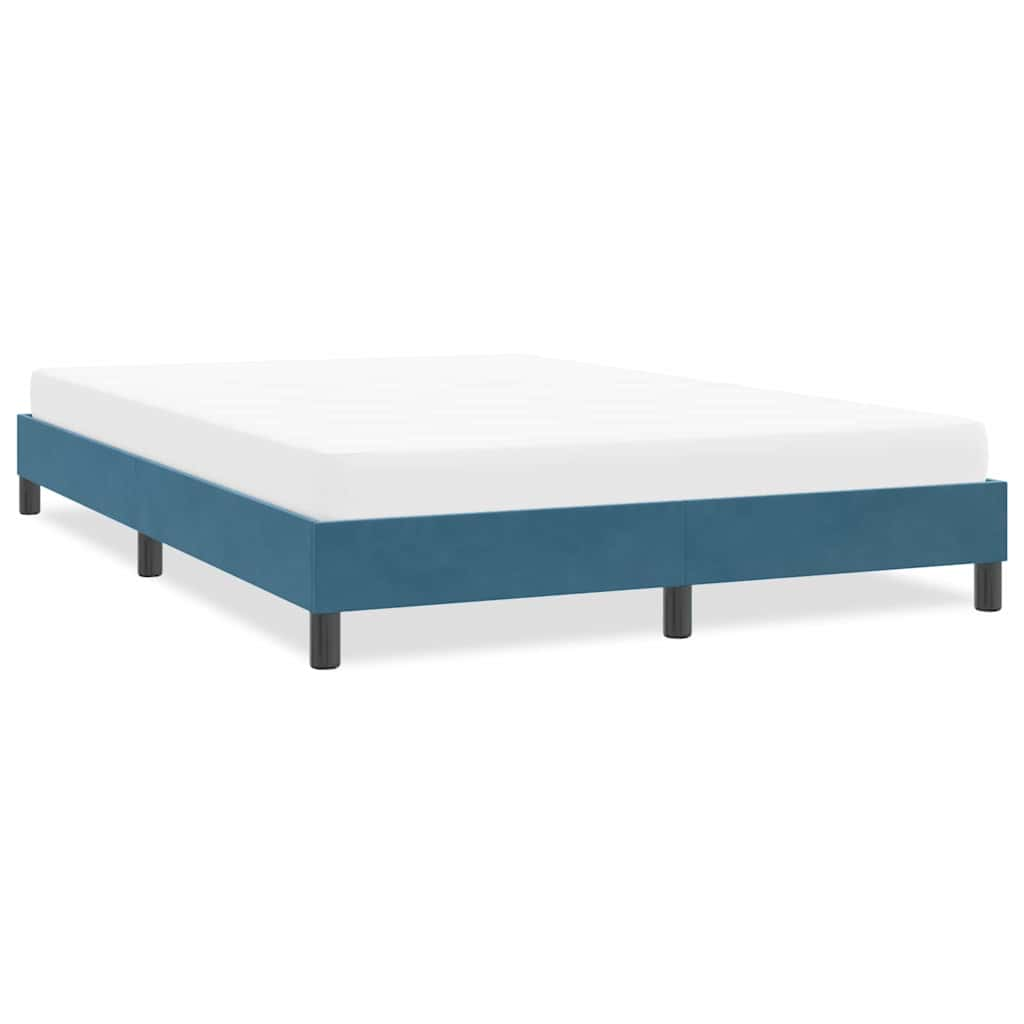 Bed frame without mattress dark blue 160x220 cm velvet