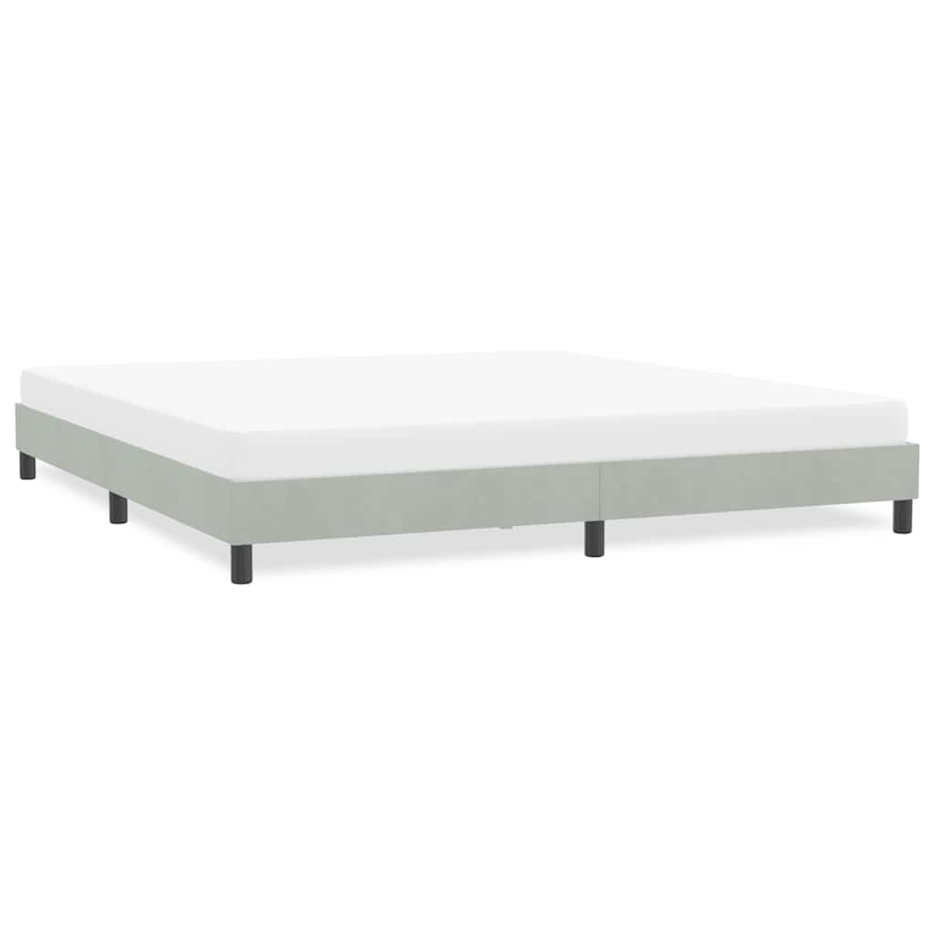 Bed frame without mattress light grey 180x220 cm velvet