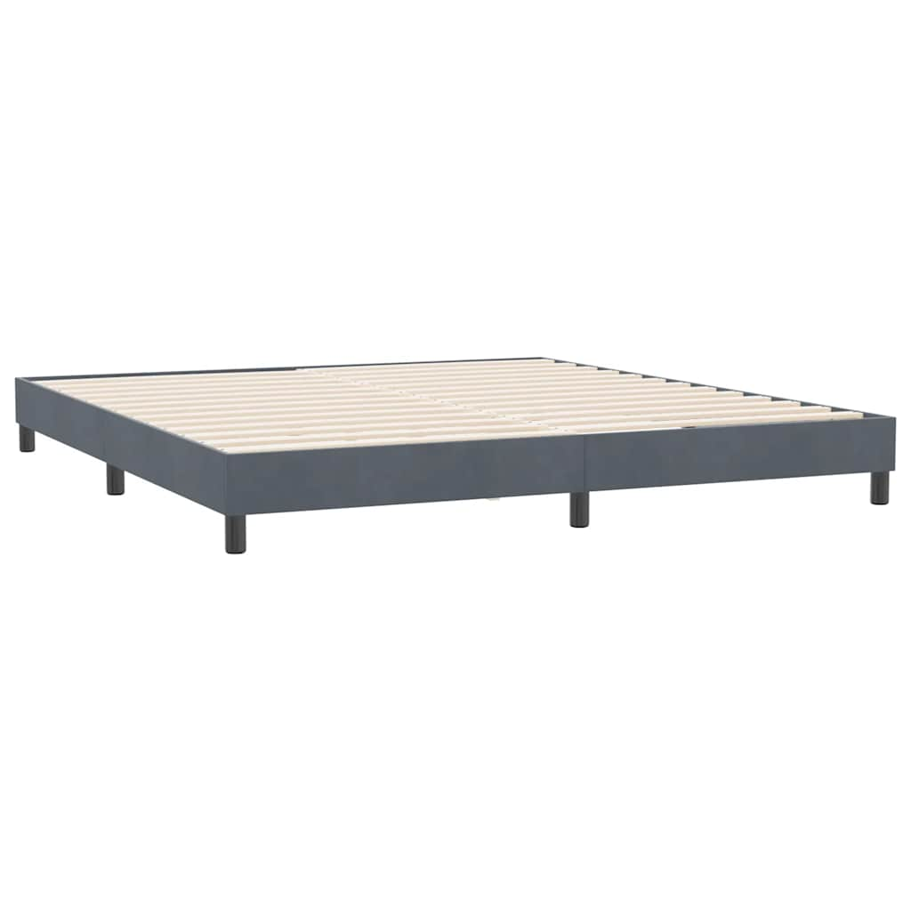 Bed frame without mattress dark grey 180x220 cm velvet