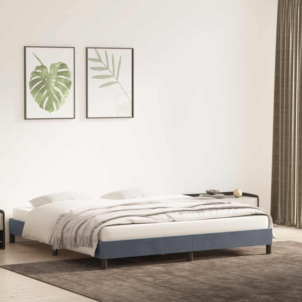 Bed frame without mattress dark grey 180x220 cm velvet