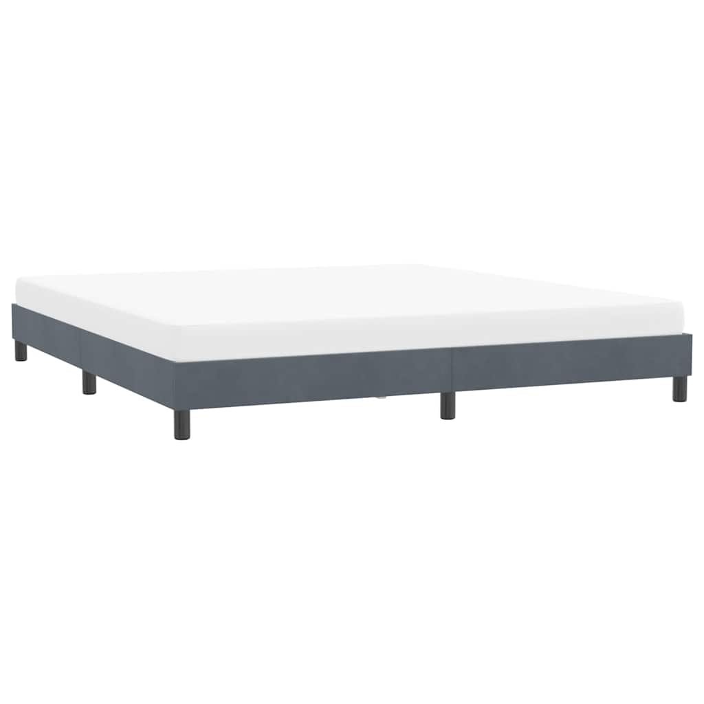 Bed frame without mattress dark grey 180x220 cm velvet