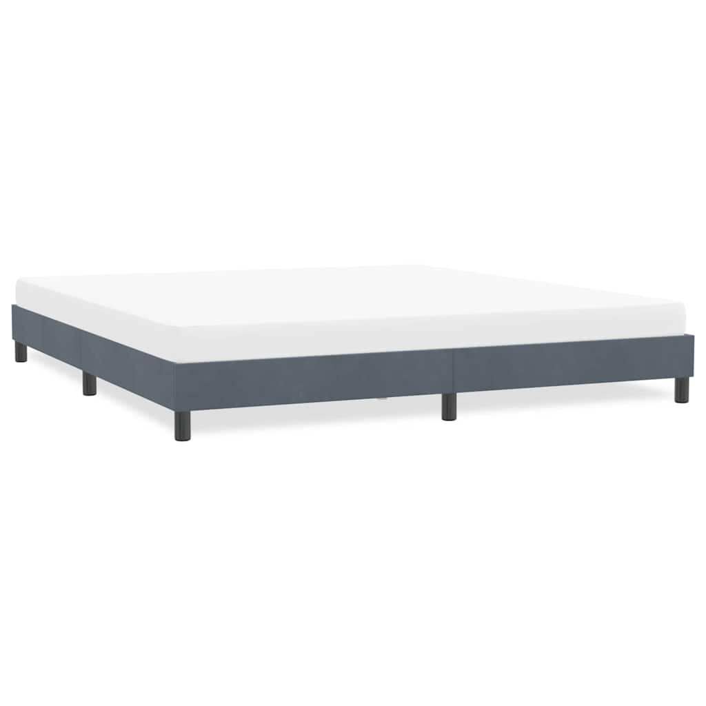 Bed frame without mattress dark grey 180x220 cm velvet