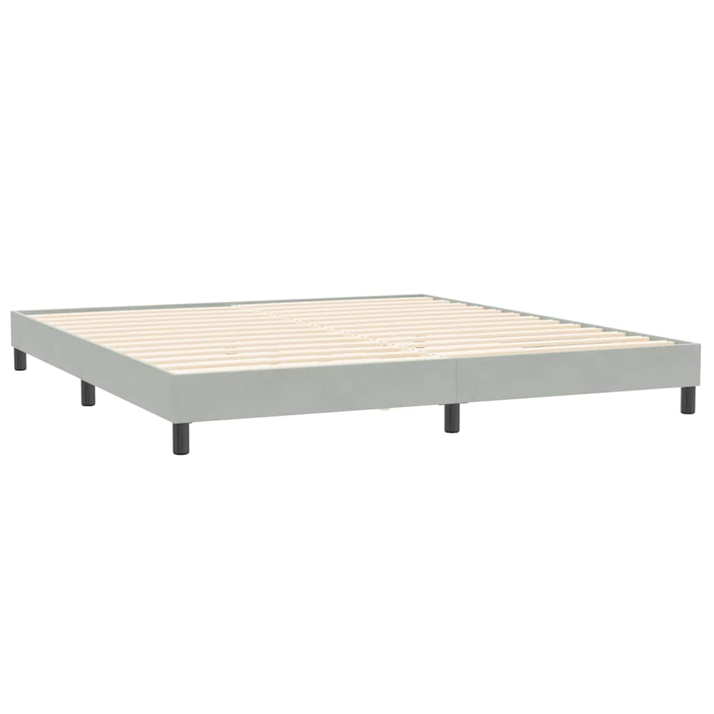 Bed frame without mattress light grey 200x220 cm velvet