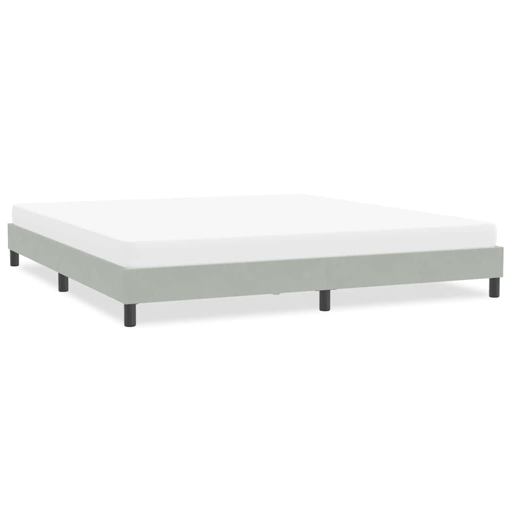 Bed frame without mattress light grey 200x220 cm velvet