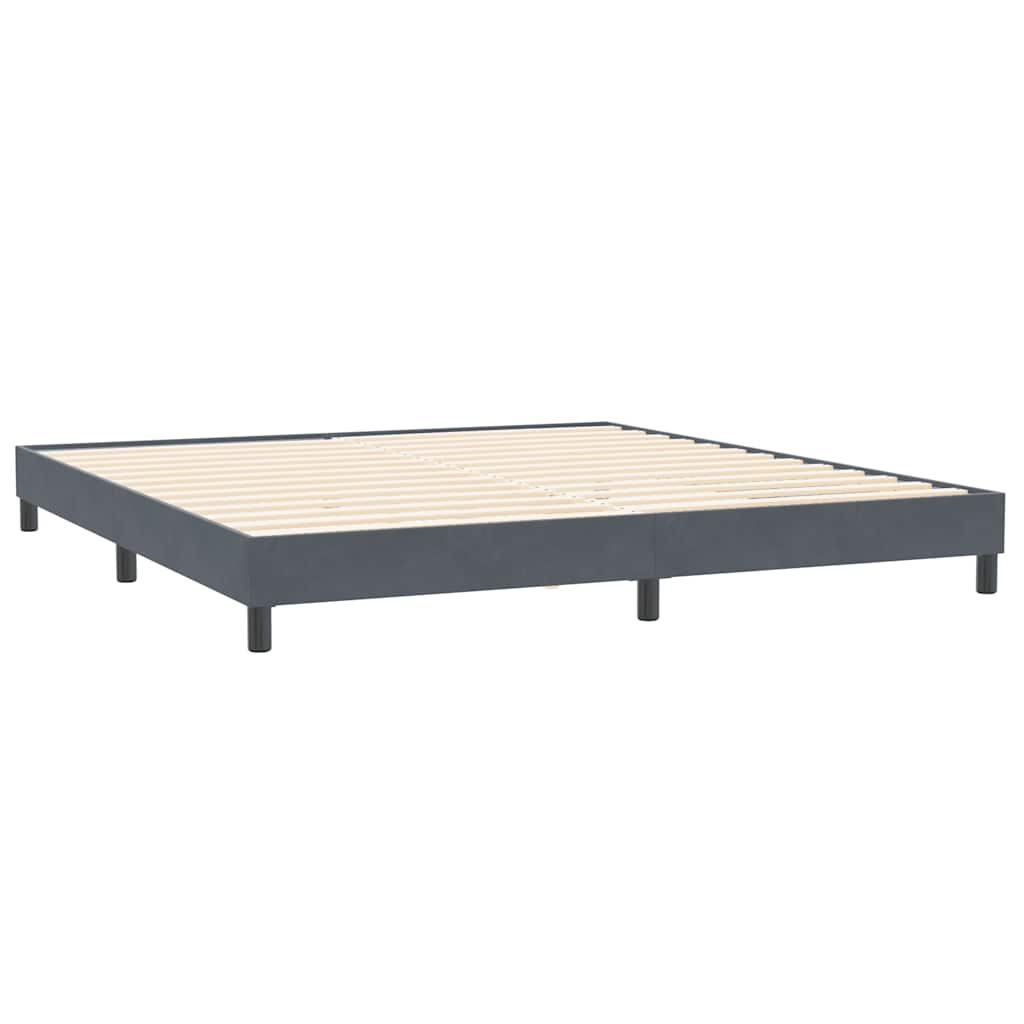 Bed frame without mattress dark grey 200x220 cm velvet