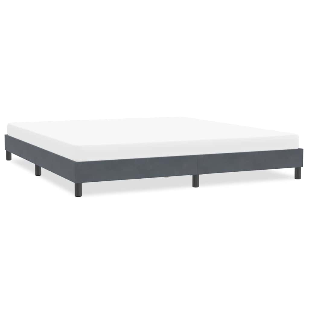 Bed frame without mattress dark grey 200x220 cm velvet