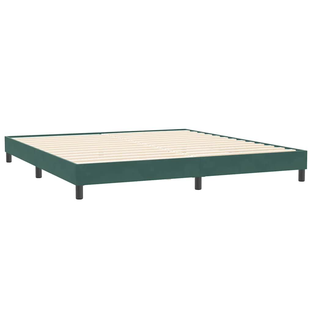 Bed frame without mattress dark green 200x220 cm velvet