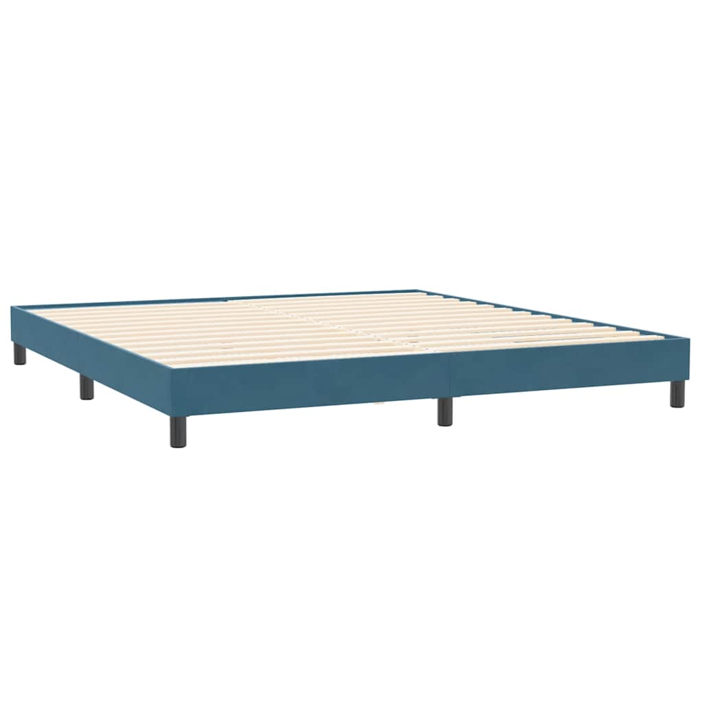 Bed frame without mattress dark blue 200x220 cm velvet