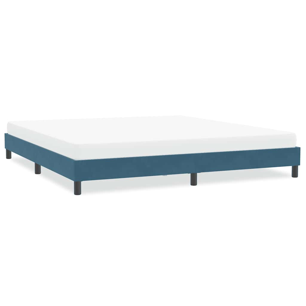 Bed frame without mattress dark blue 200x220 cm velvet