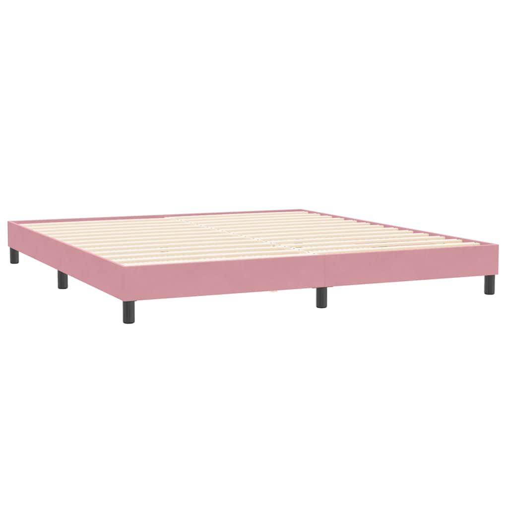 Bed frame without mattress pink 200x220 cm velvet