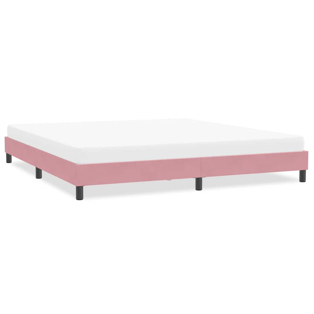 Bed frame without mattress pink 200x220 cm velvet