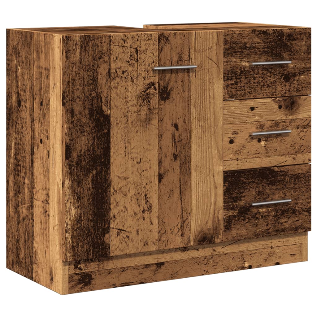 Washbasin base cabinet old wood look 63x30x54 cm wood material