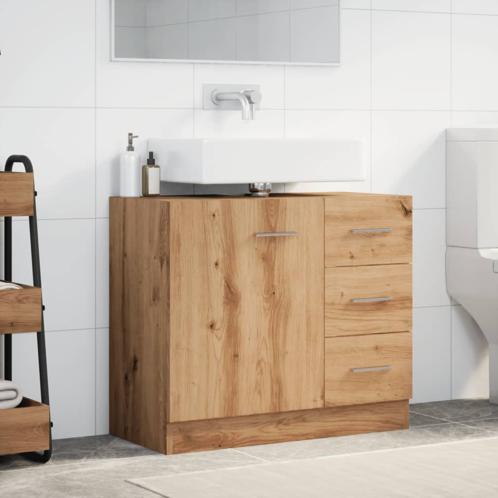 Washbasin cabinet Artisan oak 63x30x54 cm wood material