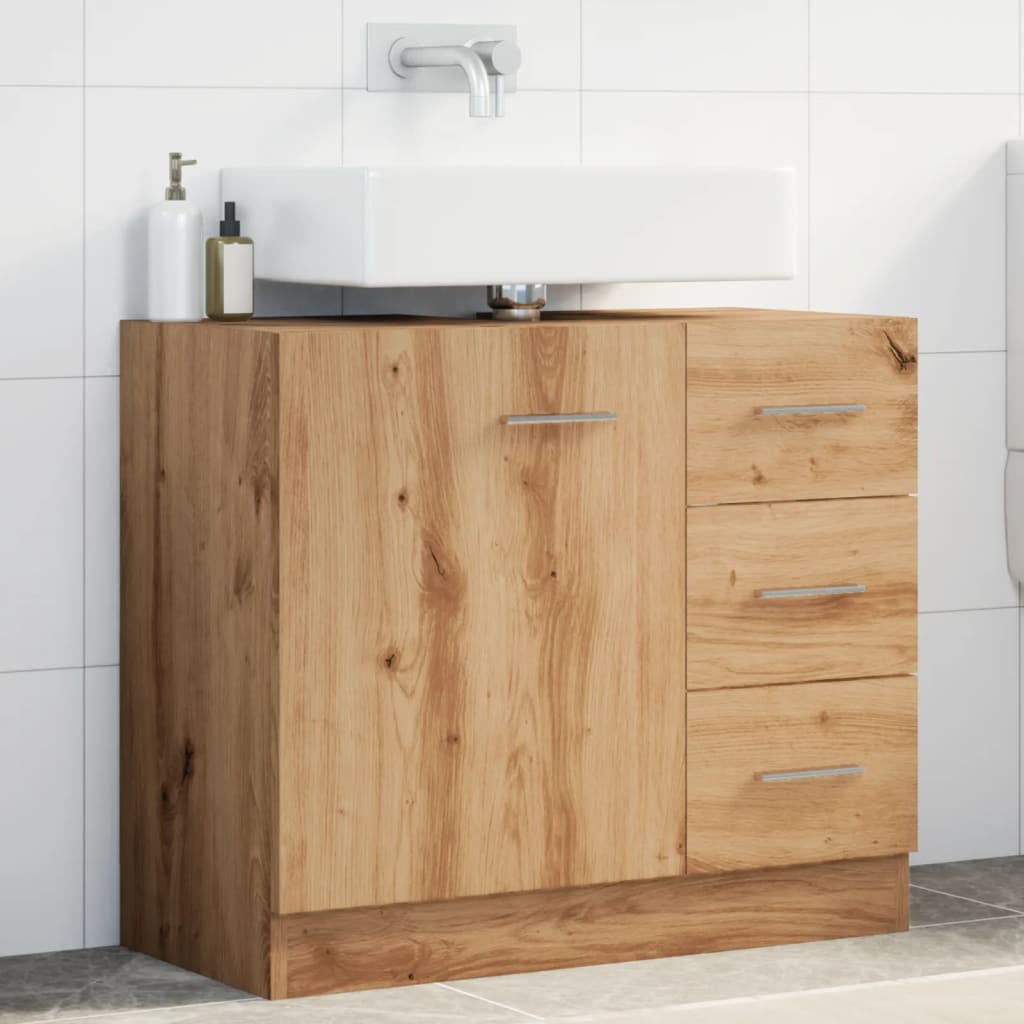 Washbasin cabinet Artisan oak 63x30x54 cm wood material