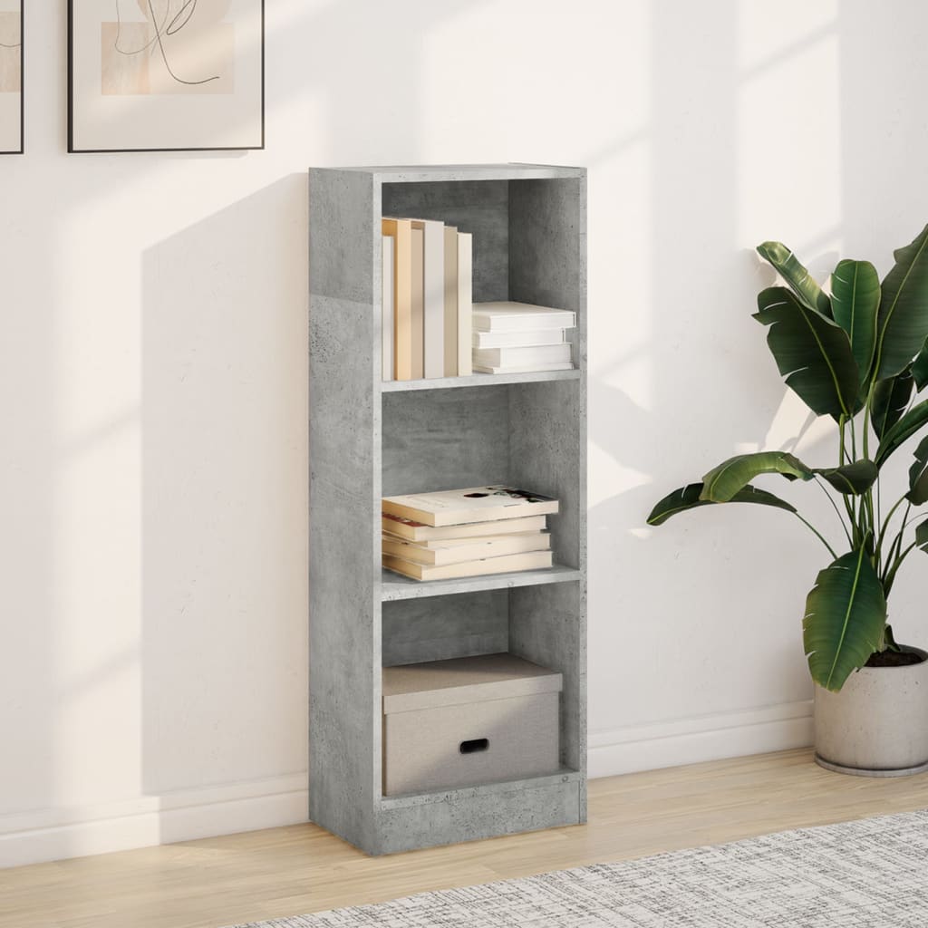 Bookshelf Concrete Grey 40x24x109 cm Wood Material