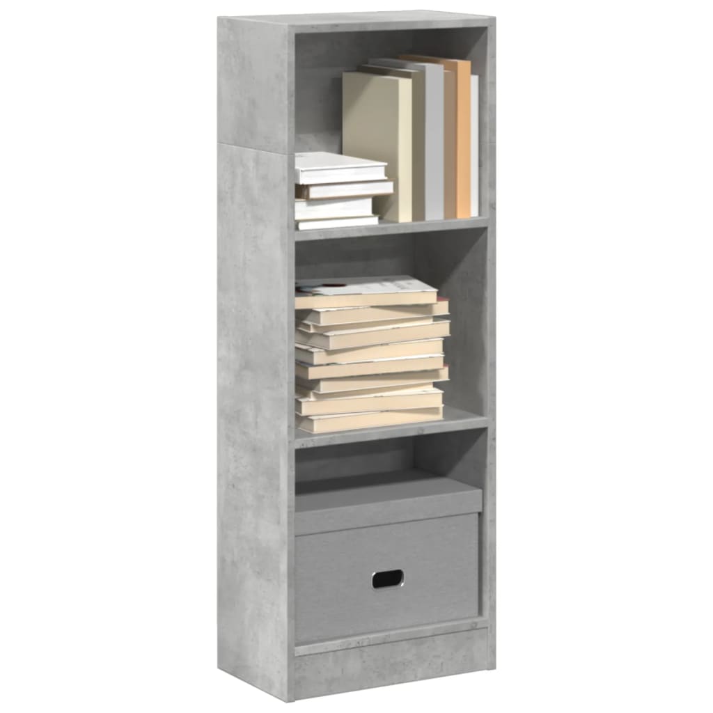 Bookshelf Concrete Grey 40x24x109 cm Wood Material