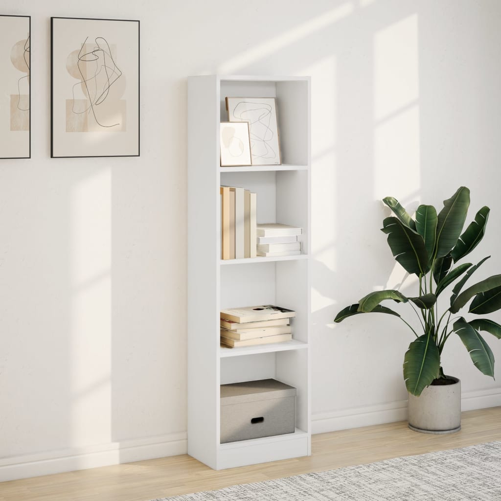 Bookshelf White 40x24x143 cm Wood Material