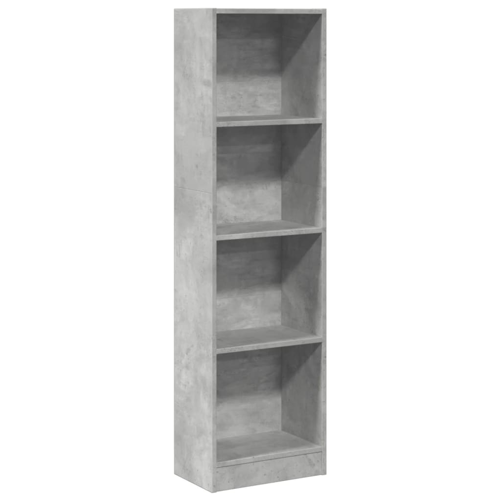 Bookshelf Concrete Grey 40x24x143 cm Wood Material