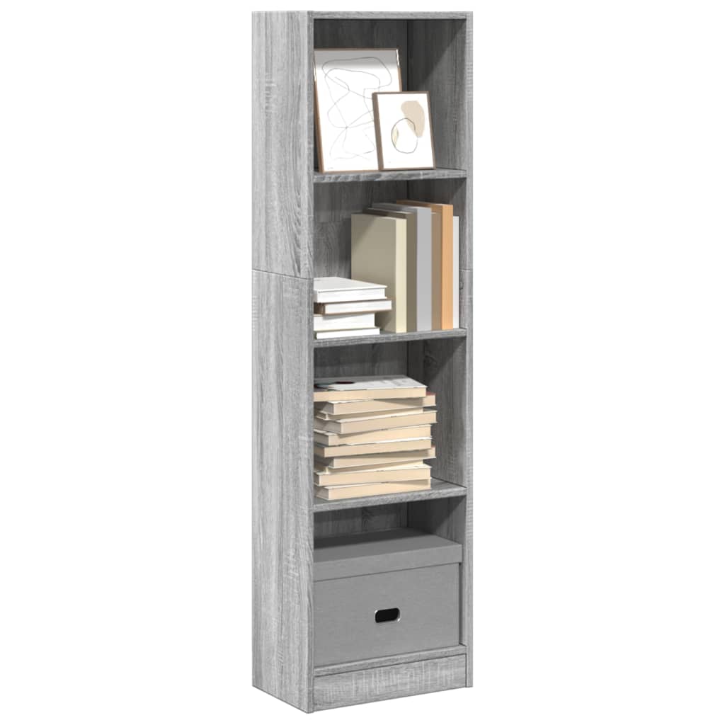 Bookshelf Gray Sonoma 40x24x143 cm Wood Material