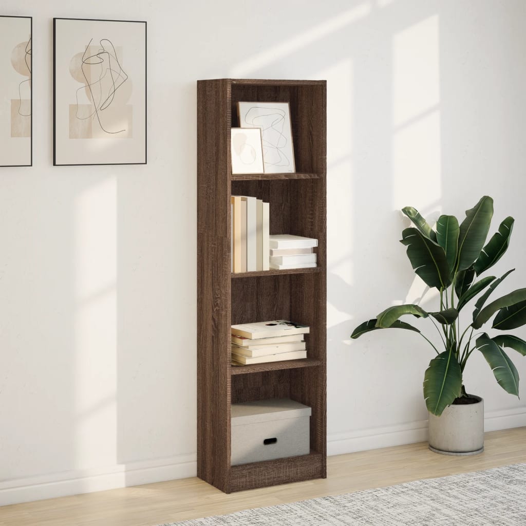 Bookshelf Brown Oak Look 40x24x143 cm Wood Material