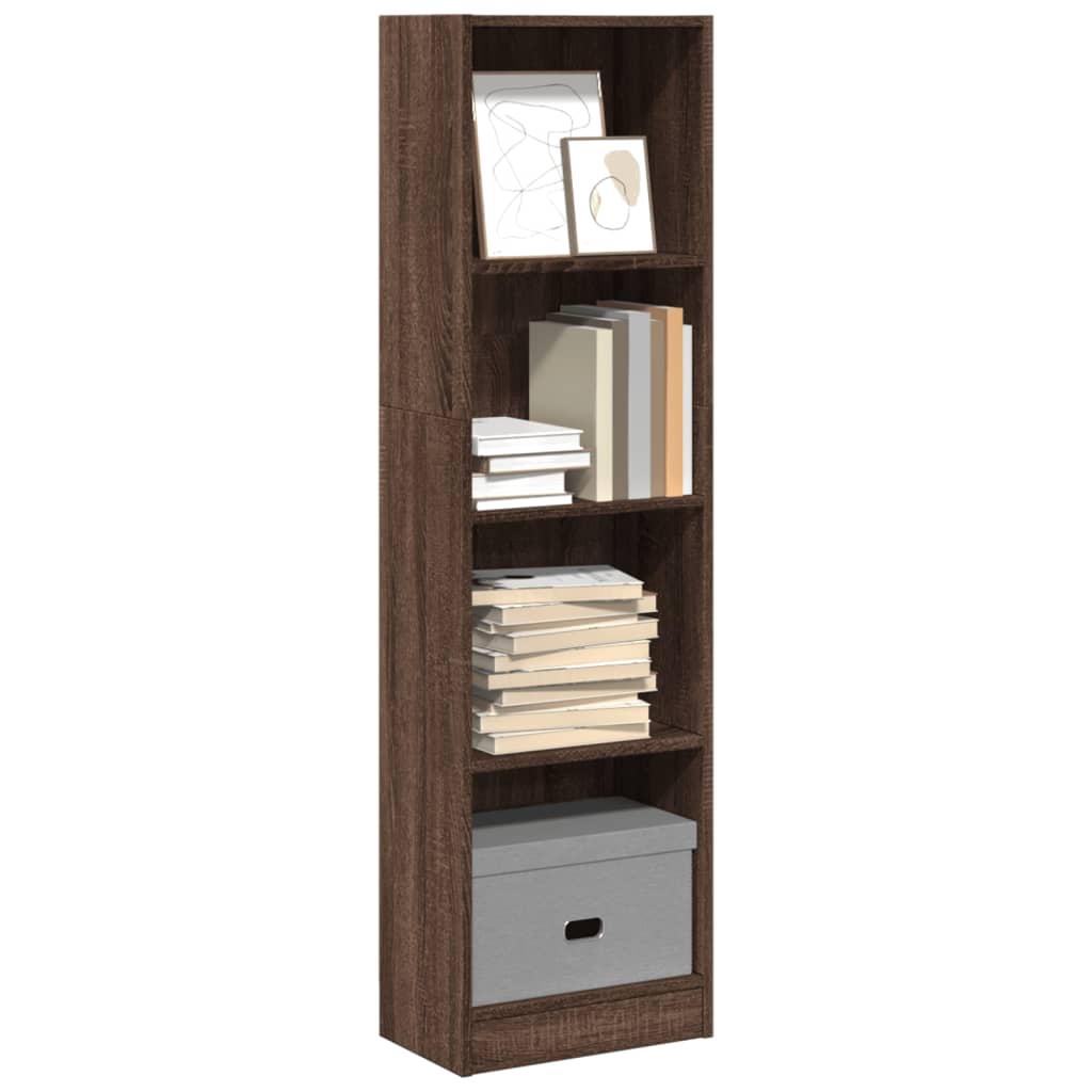 Bookshelf Brown Oak Look 40x24x143 cm Wood Material