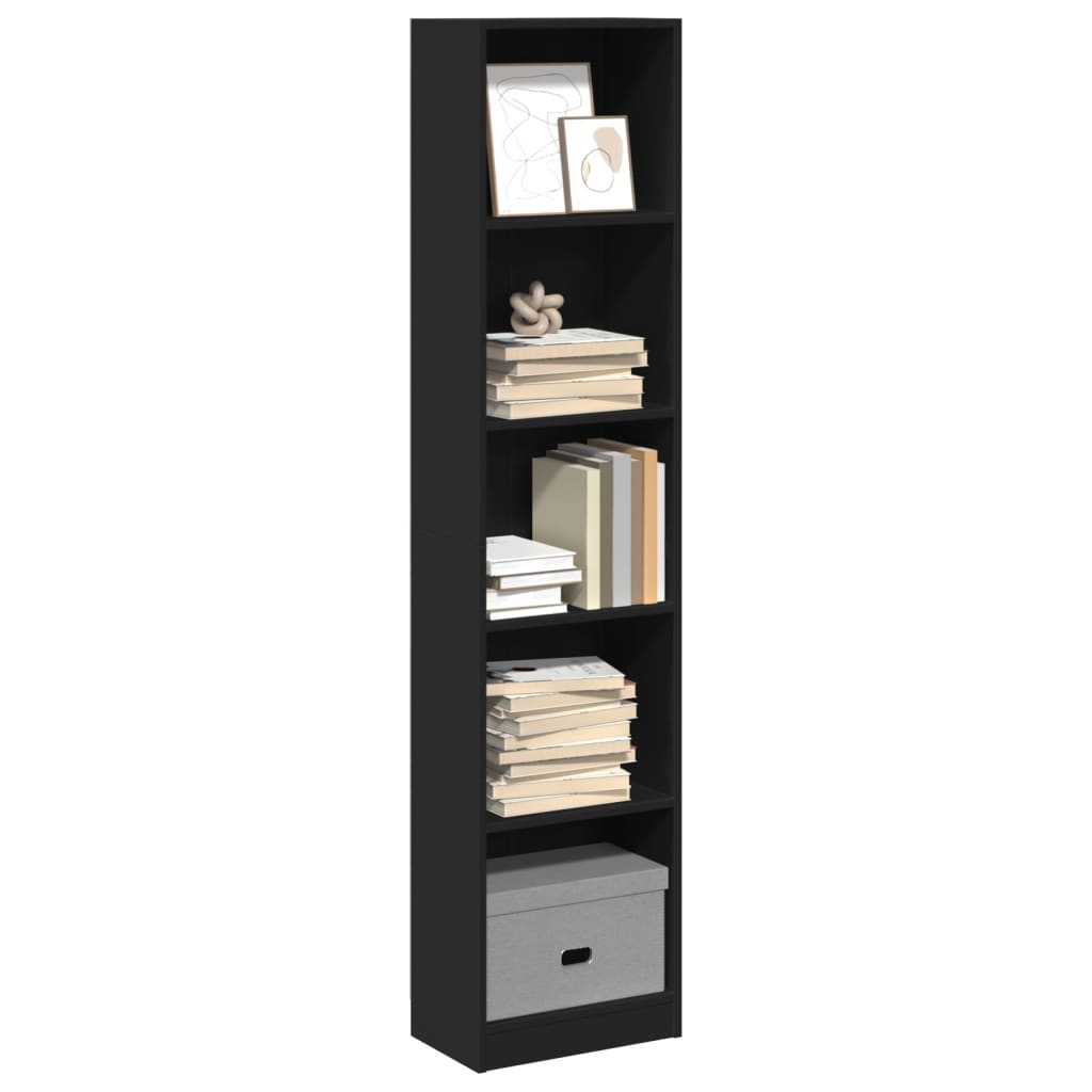 Bookshelf Black 40x24x176 cm Wood Material