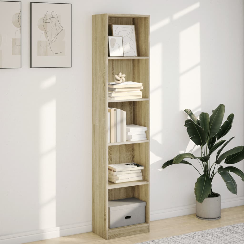 Bookshelf Sonoma Oak 40x24x176 cm Wood Material