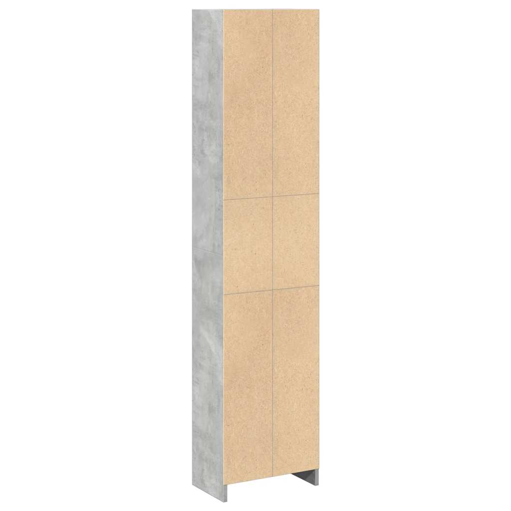 Bookshelf Concrete Grey 40x24x176 cm Wood Material