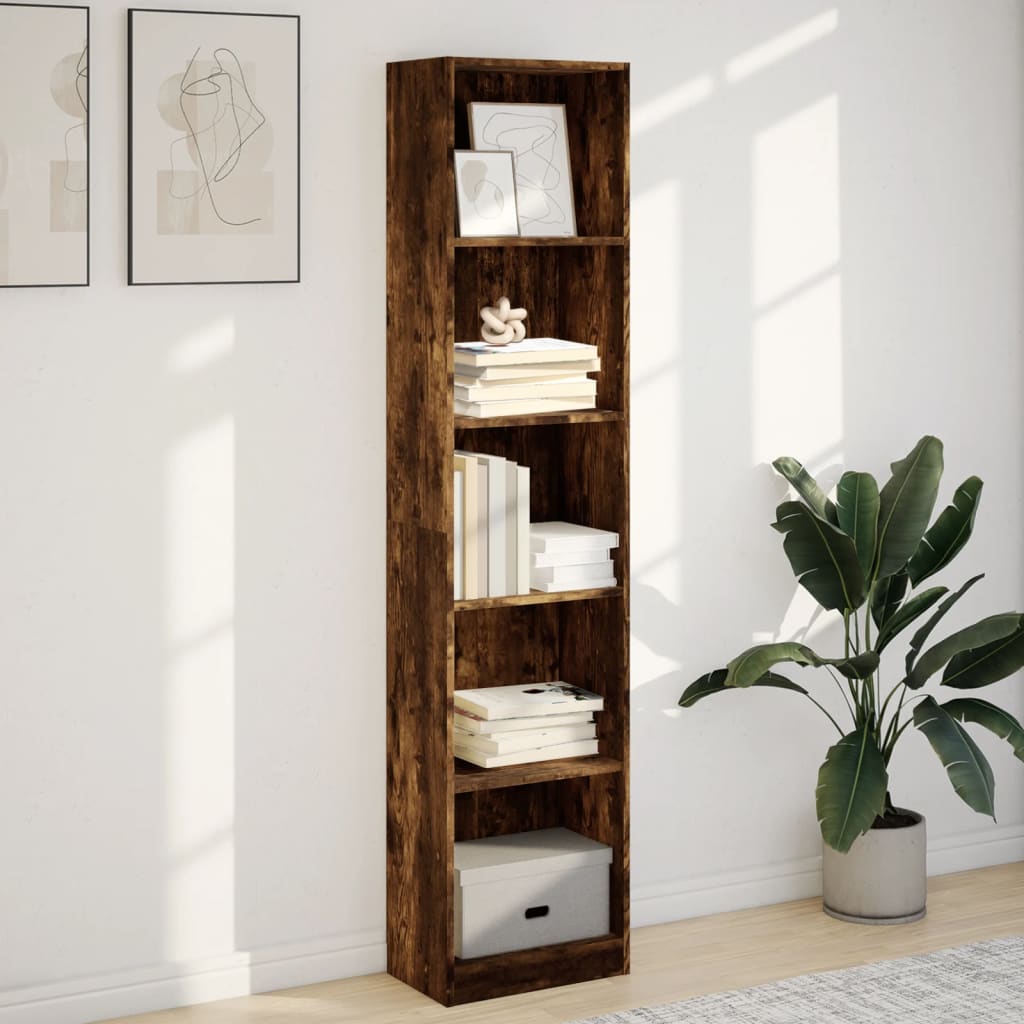 Bookshelf Smoked Oak 40x24x176 cm Wood Material