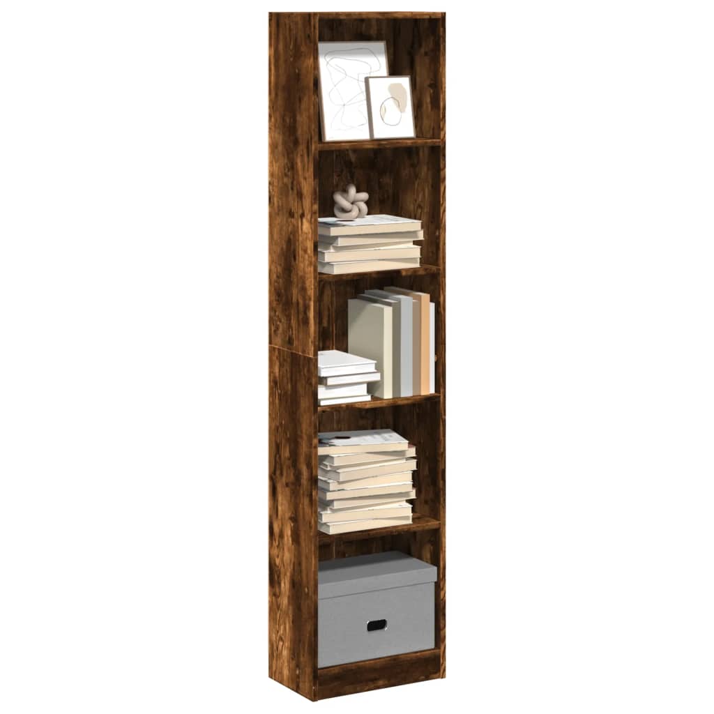 Bookshelf Smoked Oak 40x24x176 cm Wood Material