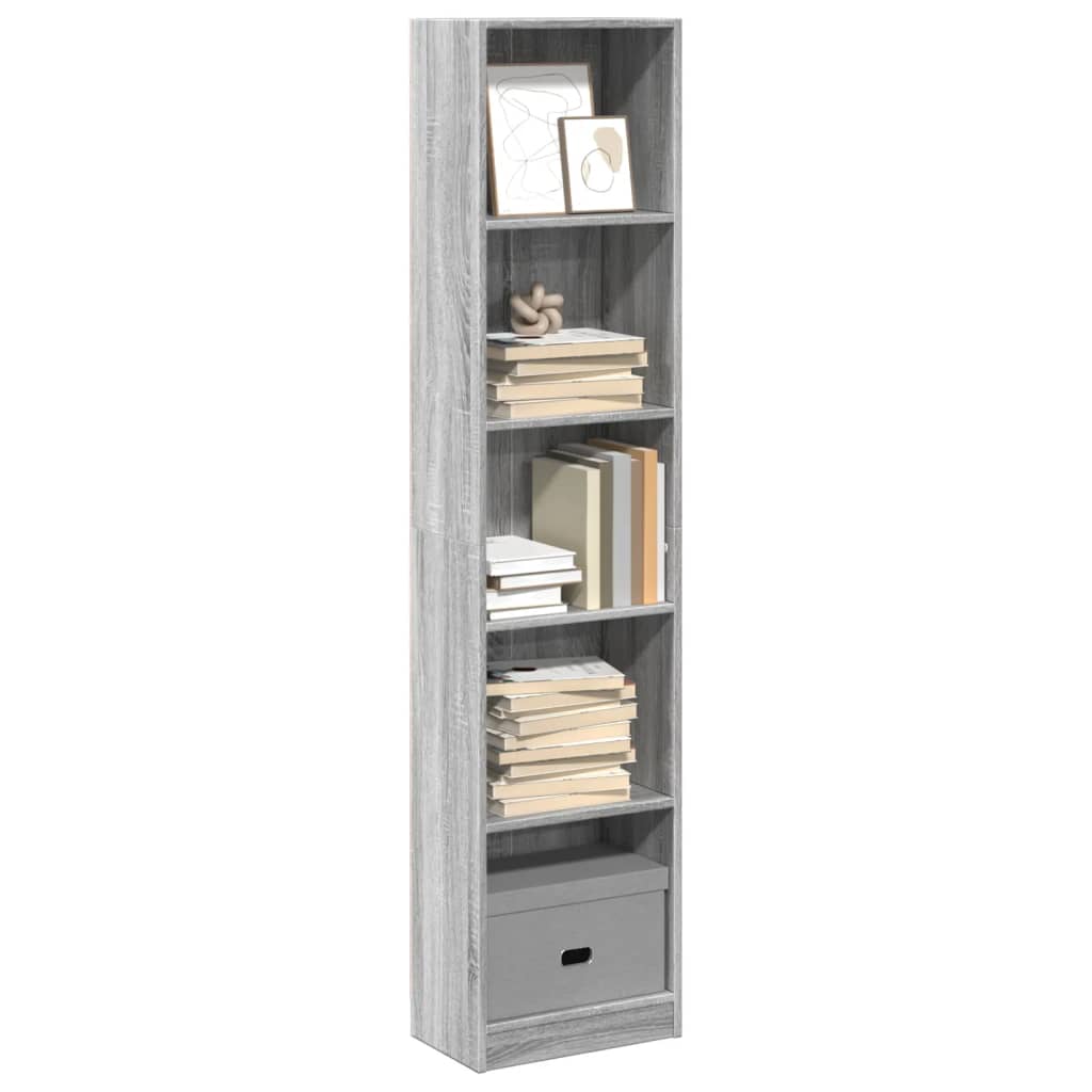 Bookshelf Gray Sonoma 40x24x176 cm Wood Material