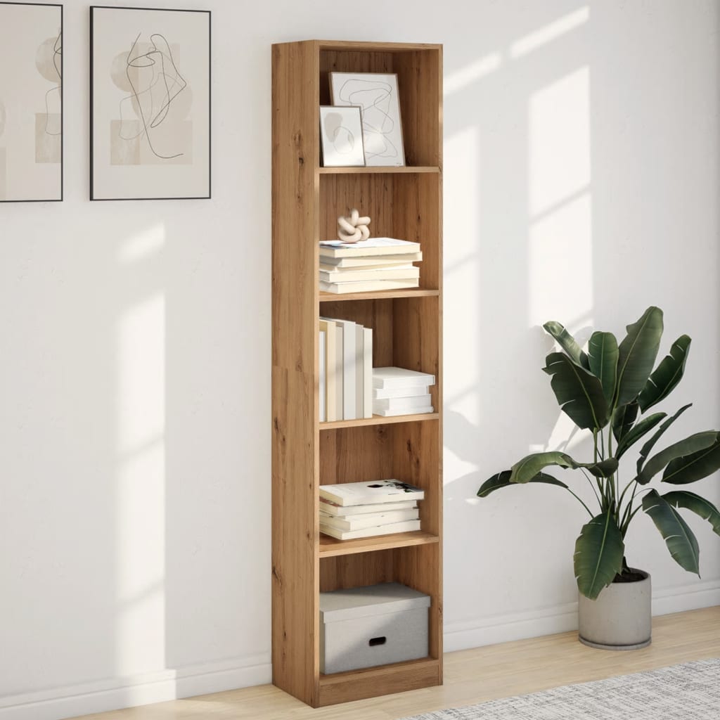 Bookshelf Artisan Oak 40x24x176 cm Wood Material