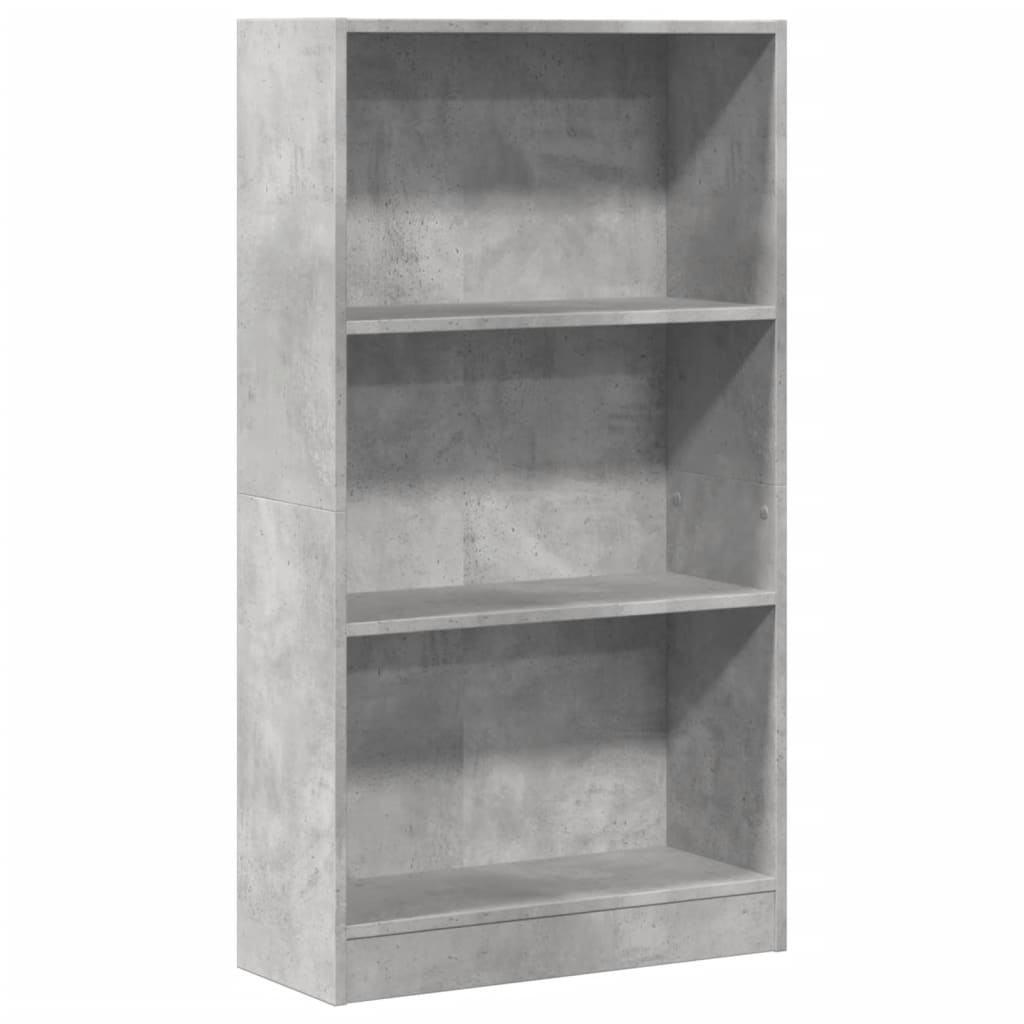 Bookshelf Concrete Grey 60x24x109 cm Wood Material