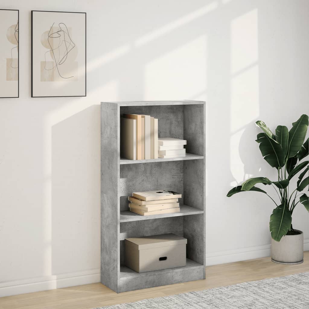 Bookshelf Concrete Grey 60x24x109 cm Wood Material