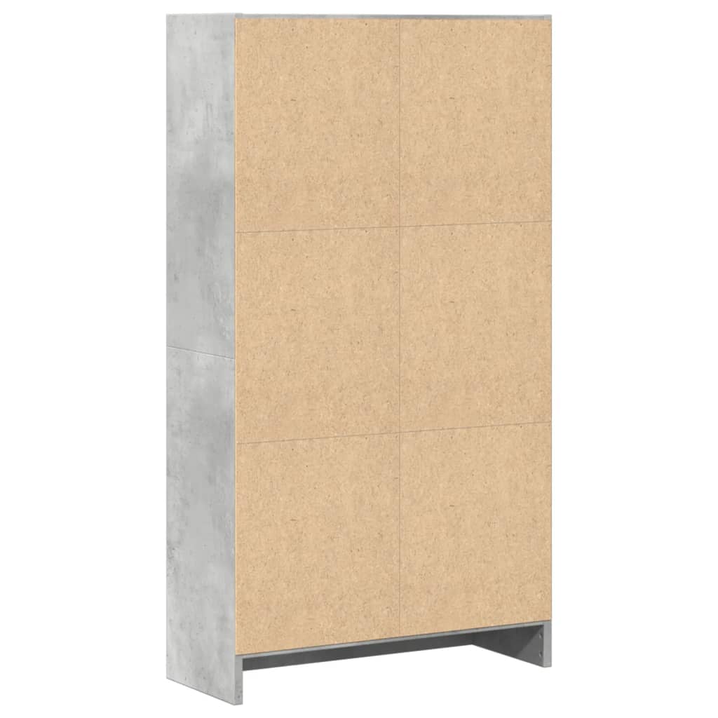 Bookshelf Concrete Grey 60x24x109 cm Wood Material