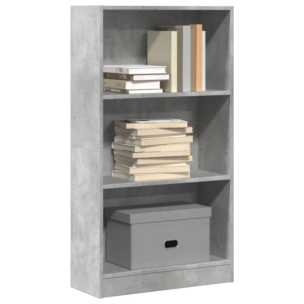 Bookshelf Concrete Grey 60x24x109 cm Wood Material