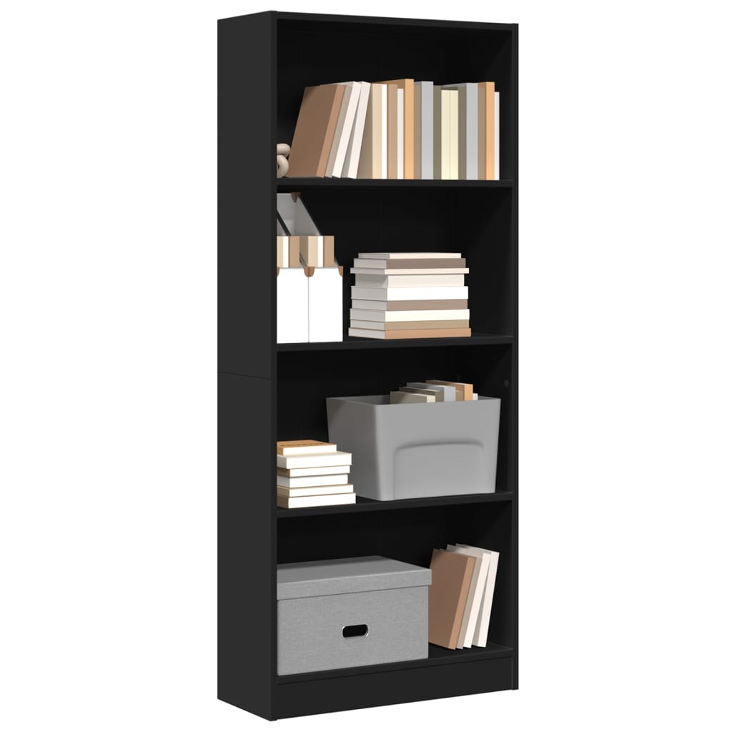 Bookshelf Black 60x24x143 cm Wood Material