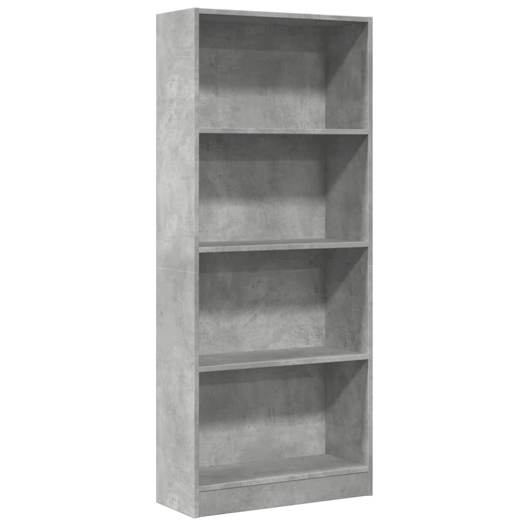 Bookshelf Concrete Grey 60x24x143 cm Wood Material