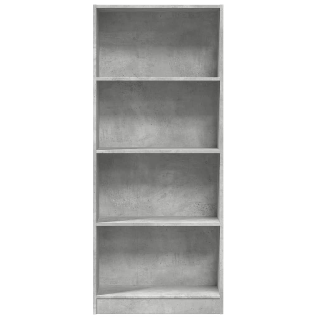 Bookshelf Concrete Grey 60x24x143 cm Wood Material