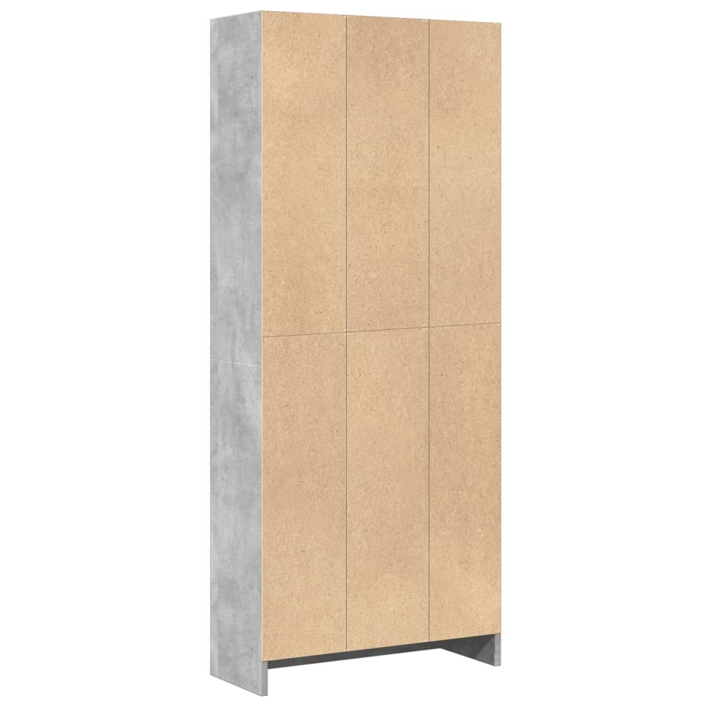 Bookshelf Concrete Grey 60x24x143 cm Wood Material