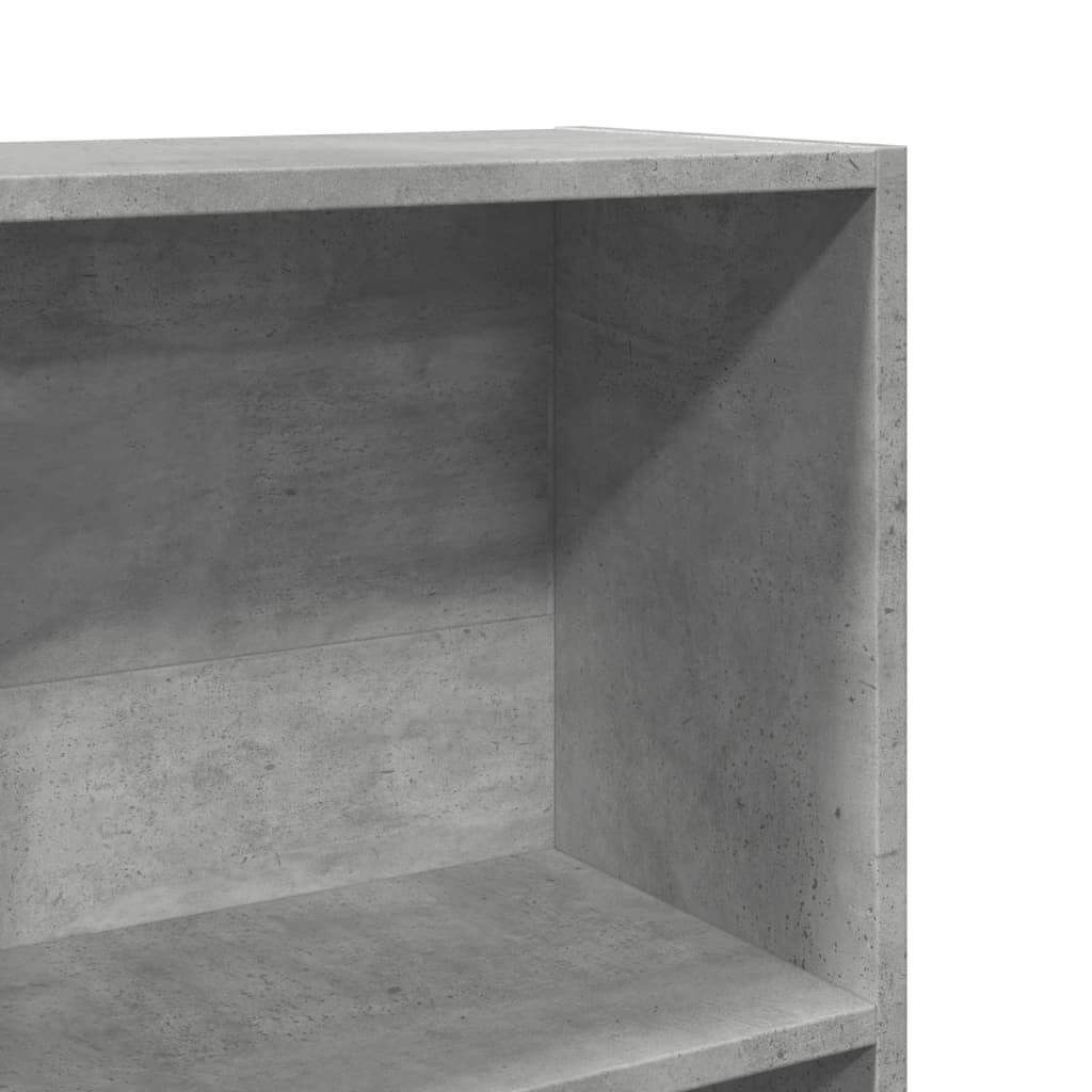 Bookshelf Concrete Grey 60x24x143 cm Wood Material